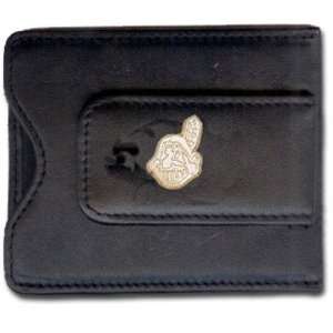   Indians Gold Plated Leather Money Clip & C/C Holder: Sports & Outdoors