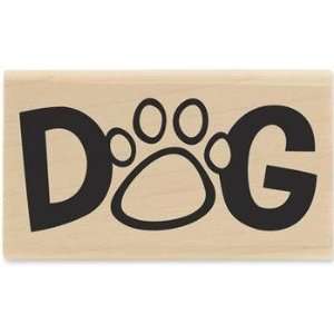  Dog with Paw Wood Mounted Rubber Stamp: Arts, Crafts 