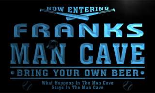 qb1967 b Franks Man Cave Baseball Bar Neon Beer Sign  