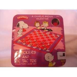   BROWN VALENTINES CHECKERS /TIC TAC TOE GAME/TIN 