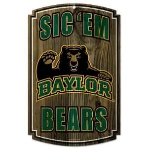  Baylor Bears 11x17 Wood Sign