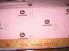 John Deere Pink Logo Ticking Fabric CP11684 Brown 1 FQ