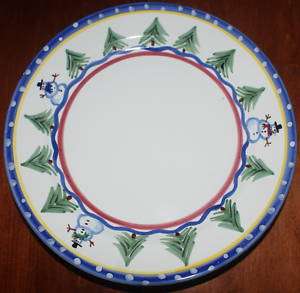 Present Tense Snowman Dinner Plate Hand Painted MINT  