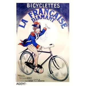  Bicyclette La Francaise Diamant Giclee Bicycle Poster 