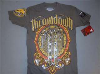 THROWDOWN BRAND NEW POSEIDON MMA CHARCOAL T SHIRT  