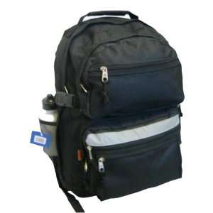  703097   19 Large Backpack School Bag w/Bottle   Black 
