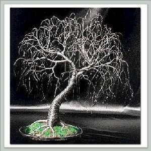   Wire Bonsai Tree Sculpture  Exposed Roots Patio, Lawn & Garden