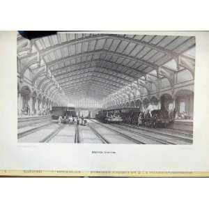  Bristol Station Great Western Railway Antique Print: Home 