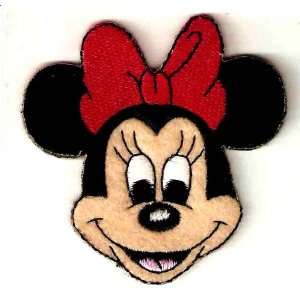 Minnie Mouse Head with magenta bow   big smile Disney Embroidered Iron 