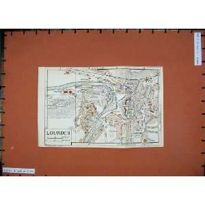  1954 Colour Map France Street Plan Lourdes Calvaire: Home 