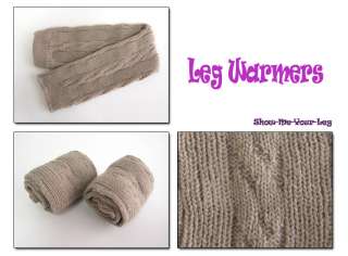 Beige Soft & Warm Cable Sweater Leg Warmers  