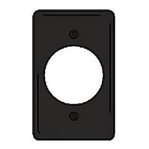   Single Receptacle Plate, 1 Gang, Mid Size, Black Nylon, 2.15 Open