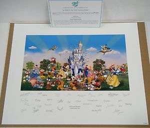Limited Edition Disney PARTY IN THE KINGDOM Lithograph Litho Print 