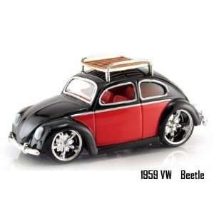  Jada Dub City Black & Red 1959 VW Beetle 164 Scale Die 