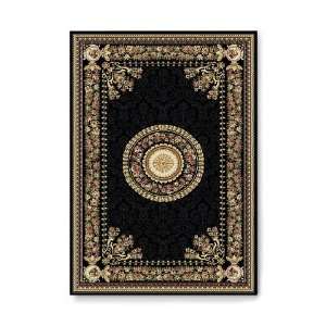 Black Medallion Rug, 38 x 52