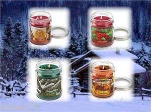 Holiday Scented Candles Gingerbread, Holly Berry, Apple Cider and 