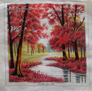 Chinese 100% Handmade su silk Embroidery art:maple 8  
