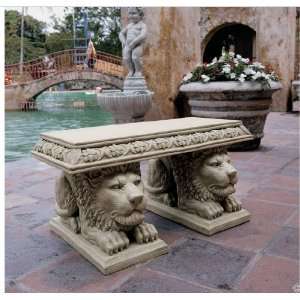   Grande Lion Sculptural Home Garden Bench Sit Stand: Everything Else