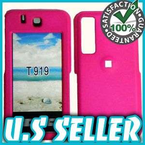 NEW RUBBER PINK HARD CASE COVER FOR SAMSUNG BEHOLD T919  