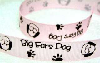 16 Yds BIG EAR DOG PAW PET GROSGRAIN RIBBON 3/5 R0052  