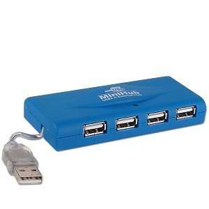  4 Port USB 2.0 Mini External Hub (Blue): Electronics