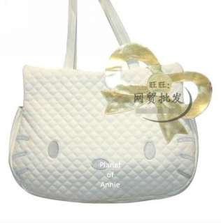 Cute White PU Leather Hello Kitty shoulder bag tote Shopping Travel 