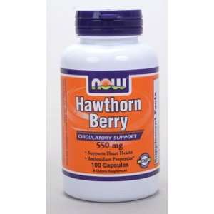  NOW Foods   Hawthorn Berry 550 mg 100 caps (Pack of 4 