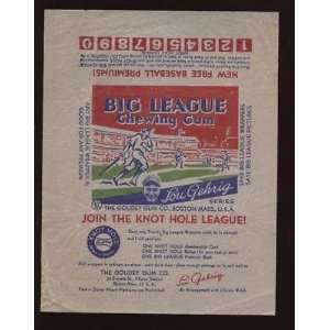  1934 Goudey Baseball Wax Wrapper Lou Gehrig   New Arrivals 