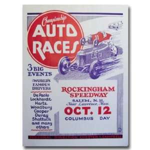  1926 Rockingham Speedway Racing Poster Print