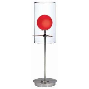    Lite Source  Double Glass Table Lamp, Ps W/red Inner Glass, Jc/g4
