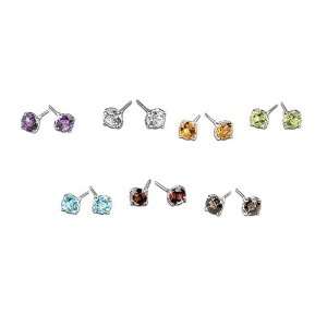  A Week Of Genuine Gemstones Stud Earrings Set Of Seven 