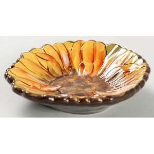  Clay Art Tuscan Sunflower Individual Dip Bowl/Plate, Fine 