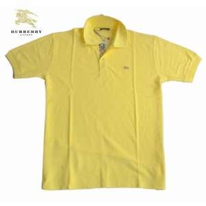 Burberry Mens Classic Nova Check Polo Shirt in Yellow Size Medium 
