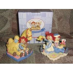  Pair of Raggedy Ann & Andy and Friends Figurines