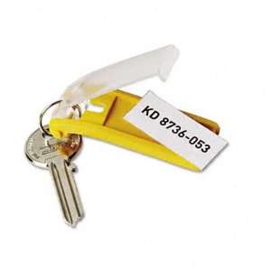 Key Tags with Paper Inserts for Locking Key Cabinets, Yellow, 6/Pack 
