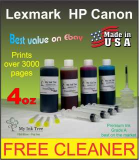 HP Refill ink kit 60 60XL 16oz/4 C4795 C4797 D110a   