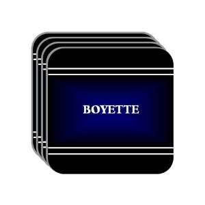 Personal Name Gift   BOYETTE Set of 4 Mini Mousepad Coasters (black 