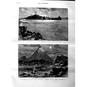   1884 NEW ZEALAND MOUNT TONGARIRO LAKE TAUPO WAIHOHONU