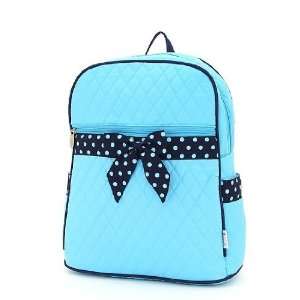  Monogrammable Solid Tarheel Blue Quilted Zippered Backpack 