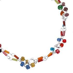  Taraka Silver Multi Coloured Ankle Chain Jewelry
