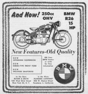 1956 BMW R 26 Motorcycle Old Quality Original Ad  