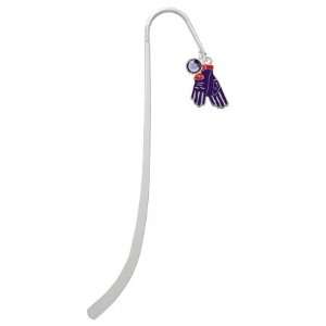 Red Hat Gloves Silver Plated Charm Bookmark with Tanzanite 