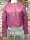 VERA PELLE BLAZER JACKET LEATHER VINTAGE FUSCHIA SZ 10 US 46 ITALY