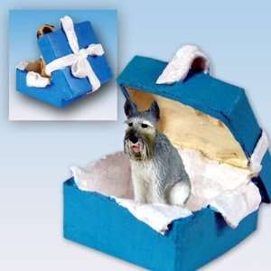    Giant Schnauzer Blue Gift Box Dog Ornament   Gray: Home & Kitchen