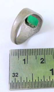 vintage antique sterling silver ring Green Onyx old jew  