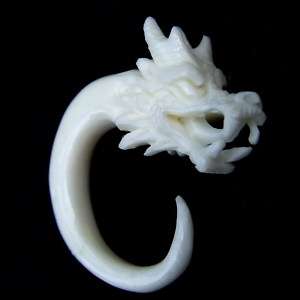 Spirals 243 bone dragon plugs dragons fang ornate 1/2pr  