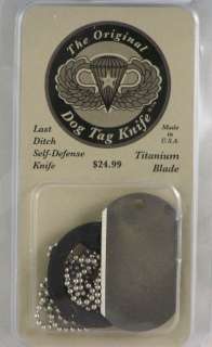 Original Dog Tag Titanium Blade Knife Engravable  