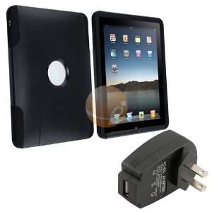   Commuter Case [OEM] + Black USB Travel Charger Adapter for Apple iPad