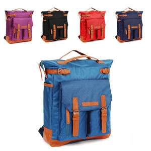   Canvas Square Simple Backpack Bookbag Rucksack Laptop bag  
