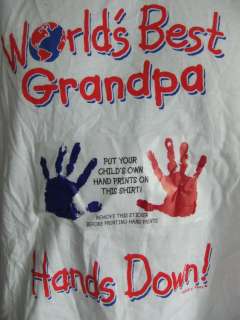   Shirt Worlds Best Grandpa Hands Down! Acrylic Paint Kit Novelty L